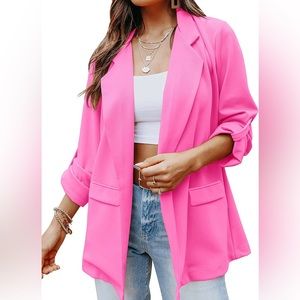 Hot pink blazer!
